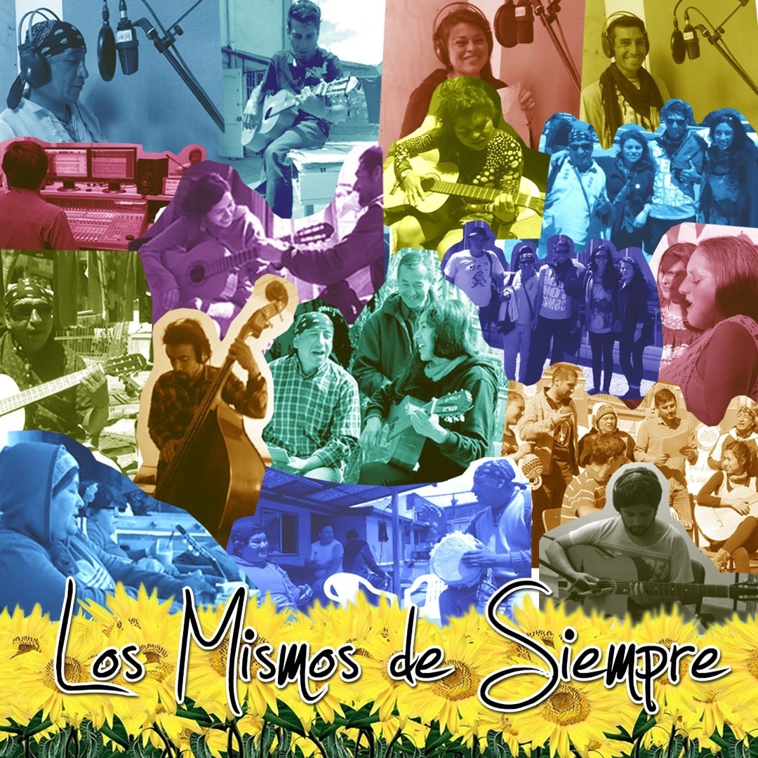 Integrantes de Los Mismos de Siempre durante el proceso de grabación de su primer disco.